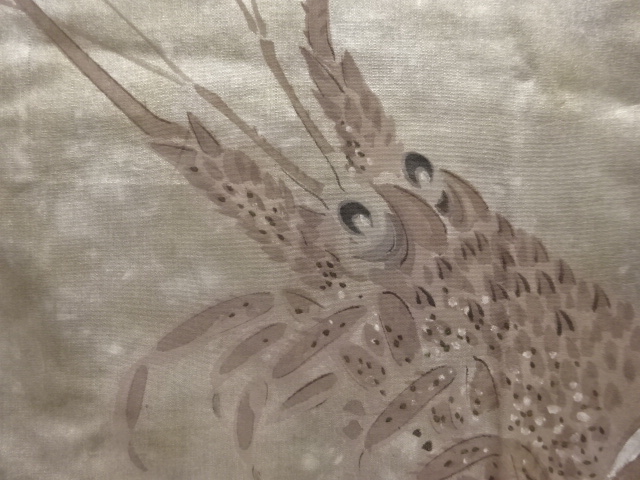 アンティーク　伊勢海老模様肩裏本場村山泥大島紬男物羽織